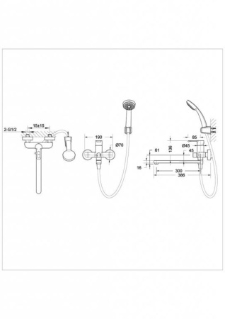 Смеситель для ванны Bravat Stream-D F637163C-LB, хром