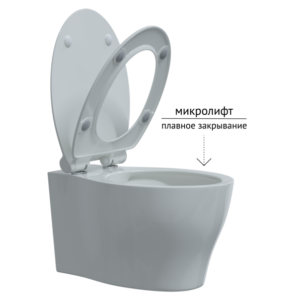 Унитаз BERGES подвестной TOP 53см, сиденье дюропласт Mita Slim SO, микролифт, быстросьем