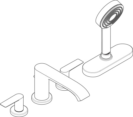 Hansgrohe Vivenis Смеситель на край ванны на 4 отверстия с sBox черный матовый 75444670