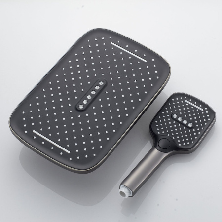 Душевая система встраиваемая Shevanik S4035T, оружейная сталь