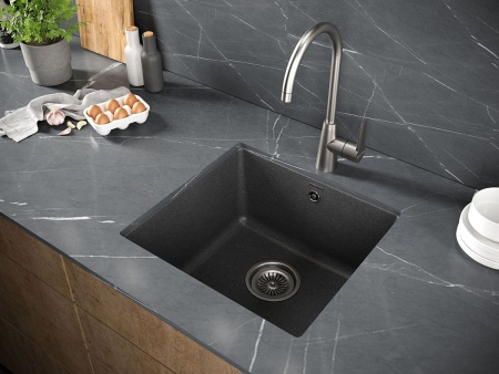 Мойка GERA 50, IT-GRANIT, PM104546-DG, графит, 445х460, подст. мон. Paulmark