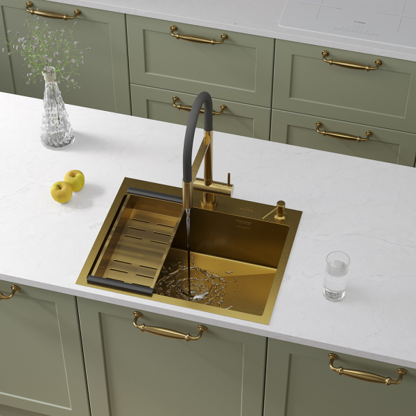 Кухонная мойка Roxen Simple 60 PVD (gold)