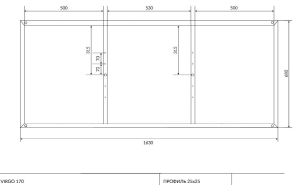 Рама для ванны Cersanit VIRGO 170, K-RW-VIRGO*170n