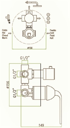 Смеситель для душа Fiore Koko 87CR7561, хром