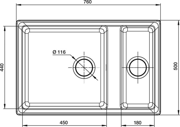 Кухонная мойка GranFest LEVEL LV-760K черный