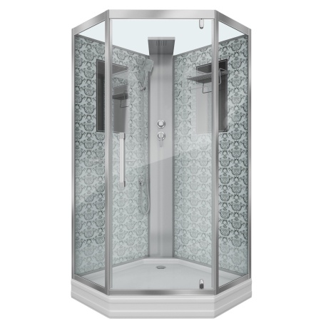 Душевая кабина Niagara Luxe NG-7717WBK 100x100х210, низкий поддон, стенки белые, без крыши