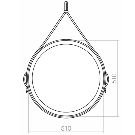Зеркало Silver Mirrors Kapitan d510 LED-00002331 со встроенным светильником, сенсорное, коричневая кожа