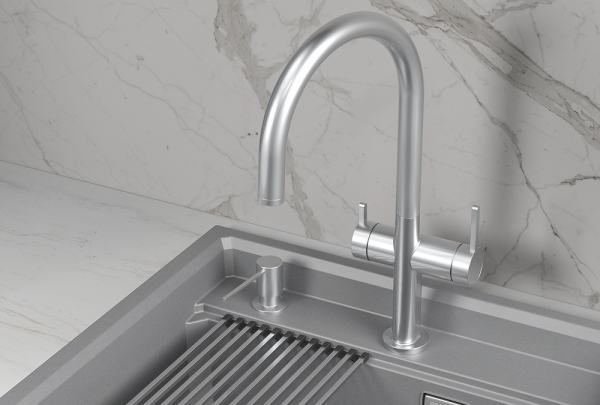 Смеситель для кухни Granula Kitchen Space 8274 нержавеющая сталь, подключение к фильтру