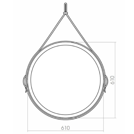Зеркало Silver Mirrors Kapitan d610 LED-00002332 со встроенным светильником, сенсорное, коричневая кожа
