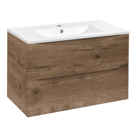 Тумба под раковину Vincea Mia 800 подвесная, 2 выкатных ящика soft close, V.Oak
