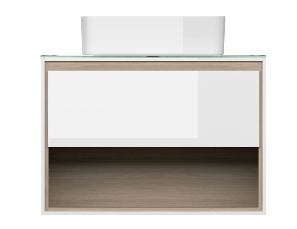 Тумба под раковину подвесная Cersanit LOUNA 80 со столешницей белый, SP-SZ-LOU80-BL/Wh