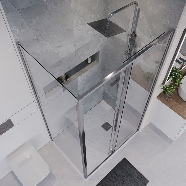 Душевое ограждение Niagara Nova NG-64-13A-A80-34 (130*80*195) прямоугольник, двери раздвижные