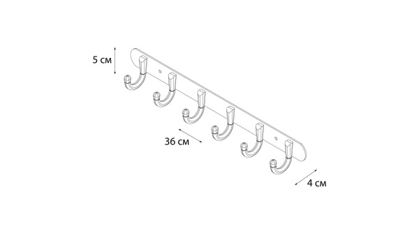 Планка 6 крючков Fixsen FX-1716