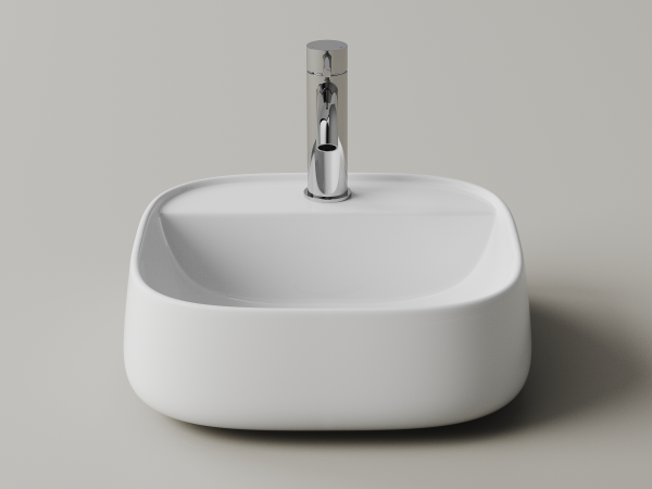 Раковина подвесная Ceramicanova Источник (Fonte) с отверстием под смеситель 420x420x145, белый CN5052