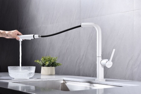 Смеситель для кухни NEO, белый матовый, Ne214419-WH, Paulmark