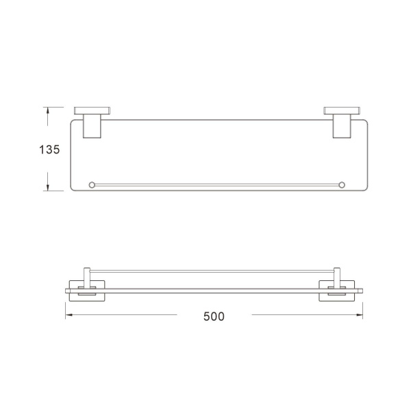 Полка стеклянная Shevanik SG5619G, золотой сатин