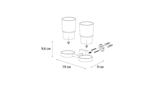 Подстаканник двойной Fixsen Kvadro FX-61307