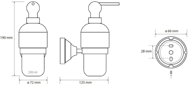 Дозатор для жидкого мыла Bemeta Kera 144709017