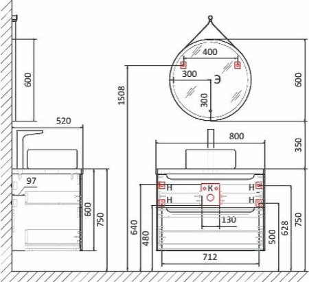 Тумба под раковину Jorno Wood 80 wood.01.80/P/W белый