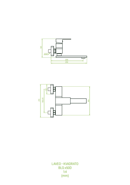 Смеситель для раковины Laveo Kvadrato BLQ_750D черный