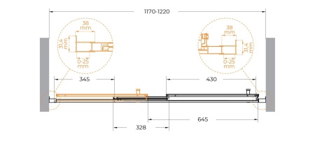 Душевая дверь CEZARES MOLVENO-BF-3-120-C-Cr-IV