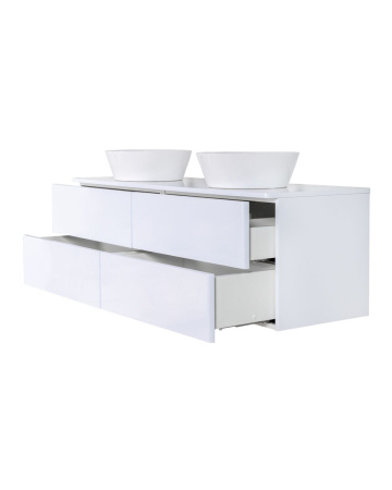 Тумба с 2-мя раковинами Orange Otto Ot-130TuMDF+B08-360W подвесная