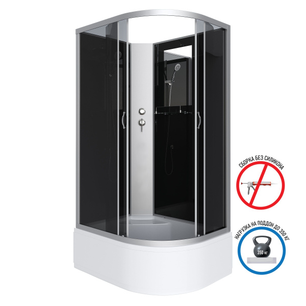 Душевая кабина Niagara Classic NG-2510-14LBK 120х80х200, высокий поддон 40 см, стекло тонированное