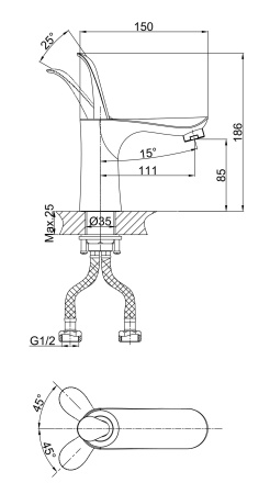 Смеситель для раковины D&K Venice Baciano DA1032156