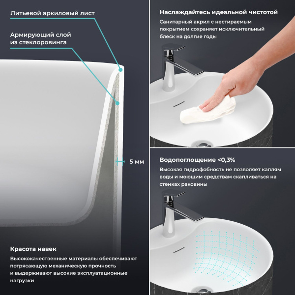 Напольная раковина для ванной Wellsee Chalice Perfection 230624000