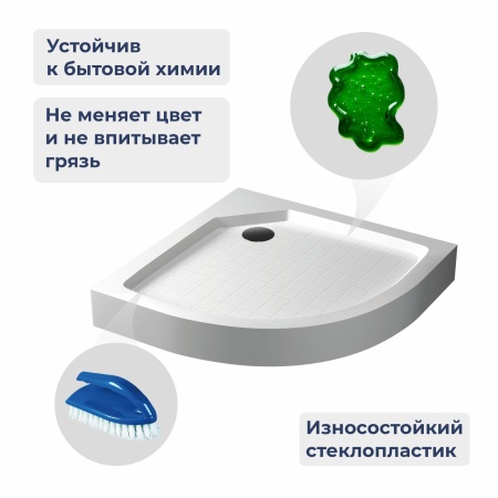 Душевой поддон полукруглый RGW SMC/R W Белый, 900x900