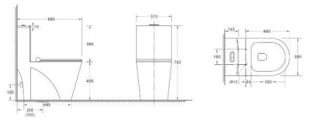 Унитаз компакт WeltWasser WW WELZBACH 001 GL-WT белый глянец
