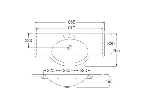 Раковина подвесная/встраиваемая Hatria SOPHIE YU9001