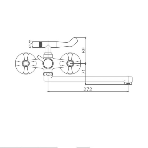 Смеситель для ванны Cron CN2142, хром
