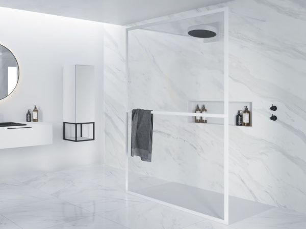 Душевая перегородка Riho Lucid GD401 140 GD314W000 белый матовый