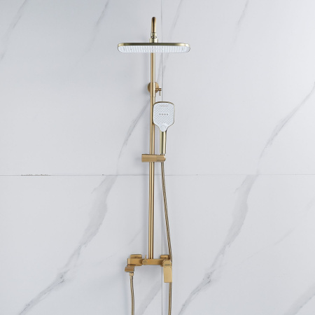 Душевая система Shevanik S4136G, золотой сатин