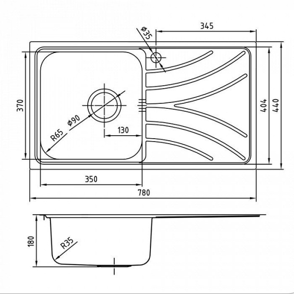 Мойка кухонная из нержавеющей стали IDDIS Arro ARR78SLi77