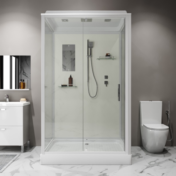 Душевая кабина Niagara Standart ST120/90/15Q (120х90х215) прямоугольник,поддон 15см,распашная,проф.белый