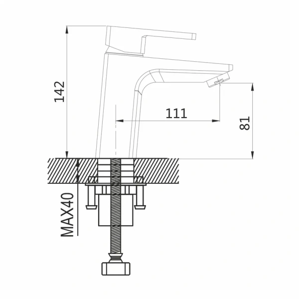 Смеситель для раковины Shevanik S8201, хром
