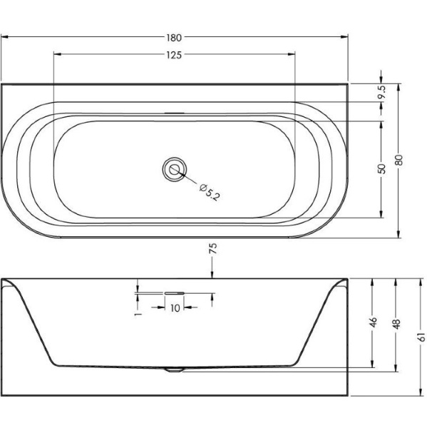 Акриловая ванна Riho Devotion B2W 180x80 Glossy BD2700500000000
