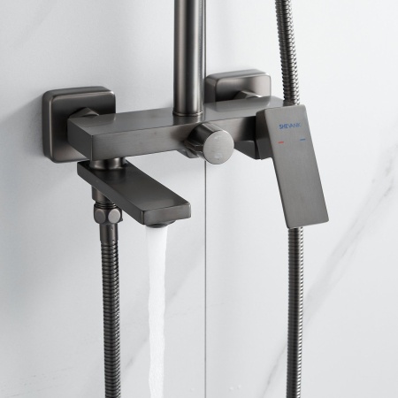 Душевая система Shevanik S9636T, оружейная сталь