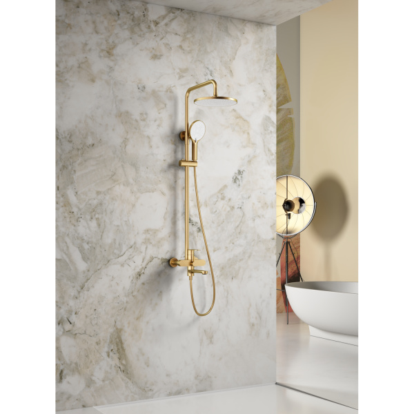Душевая система Splenka S222.24.03, сатин золотой