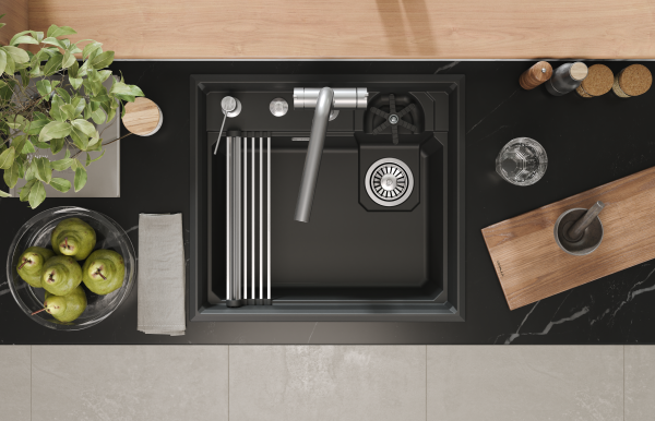 Мойка для кухни Granula Kitchen Space Rinzer 5807R черный, 58х52 см, прямоугольная