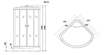 Душевая кабина Niagara Ultra NG-902-01 100х100х220, низкий поддон 16 см, стекло тонированное