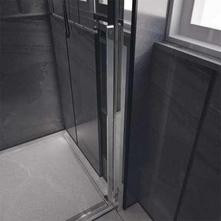 Душевая дверь Veconi Premium Trento PTD-30CH, 1300х2000, хром, стекло прозрачное