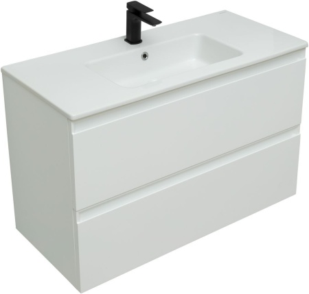 Тумба с раковиной Allen Brau Eclipse 100 1.E1003.WM белый матовый