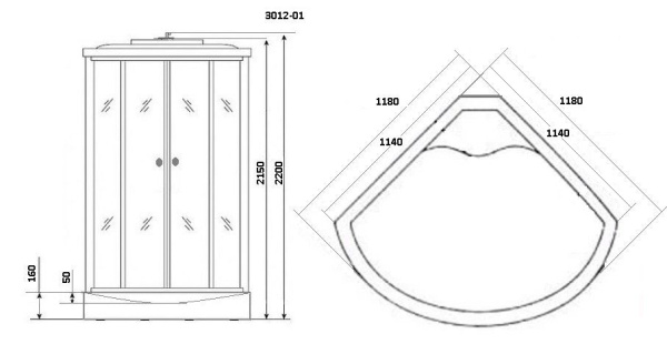 Душевая кабина Niagara Ultra NG-3012-01 120х120х220, низкий поддон 16 см, стекло мозаика