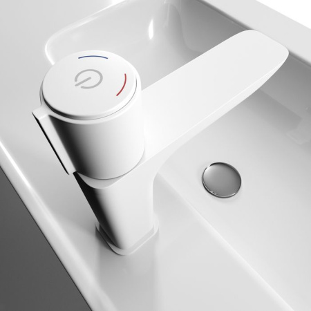 Смеситель для умывальника с инновационным управлением Push Control белый матовый IDDIS Slide SLIWTBTi01