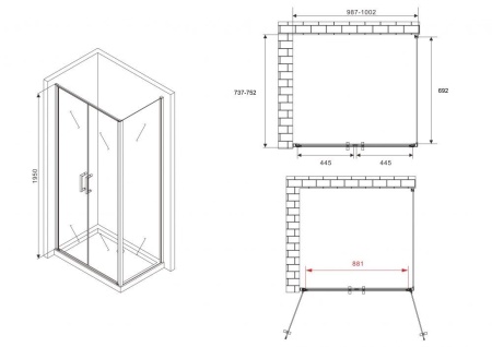 Душевой уголок ABBER Sonnenstrand AG04100C-S75