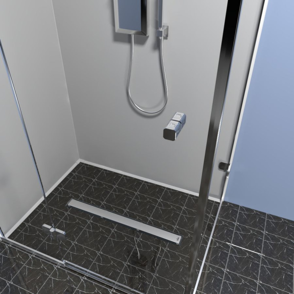 Комплект водоотводящий желоб DP20-700 из нержавеющей стали + Декор. вставка/ Основа под плитку PG20-700