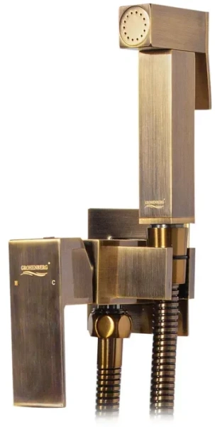 Смеситель встраиваемый с гигиеническим душем Grocenberg GB002 Бронза